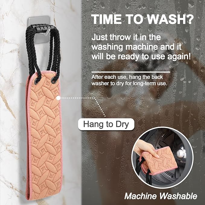Exfoliating Back Scrubber for Use in Shower, 38.5 Inch Back Washer - Image 6