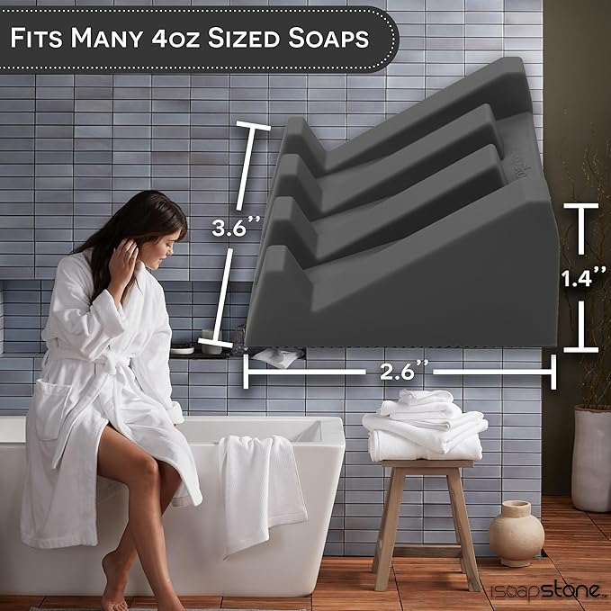 Silicone Soap Dish Self Draining Bar Soap Holder - Image 4