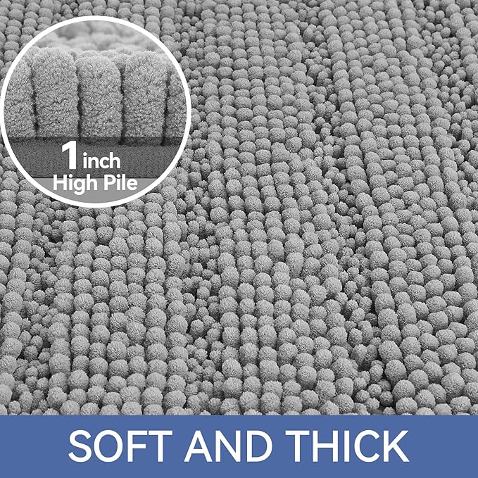 Bcoimo 30"×20" Chenille Bath Mat – Non-Slip - Image 3