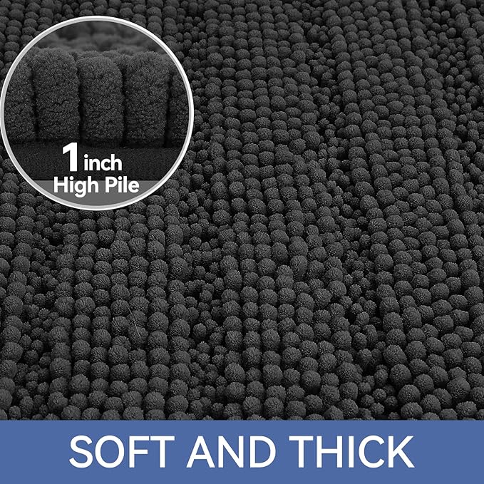 Bcoimo 36"×24" Chenille Bath Mat – Non-Slip - Image 3