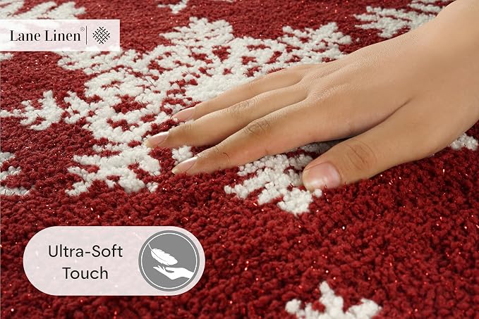 LANE LINEN Snowflake Premium Christmas Bath Rug Set 2 Piece, Extra Soft & - Image 6