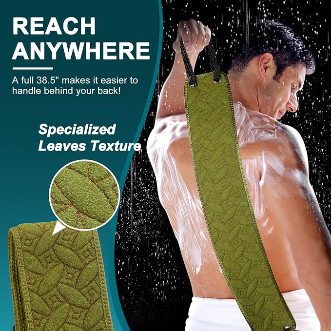 Exfoliating Back Scrubber for Use in Shower, 38.5 Inch Back Washer - Image 2