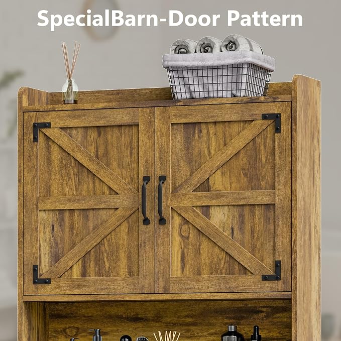 Vabches Over The Toilet Storage Cabinet, Farmhouse Storage Cabinet Over Toilet - Image 4