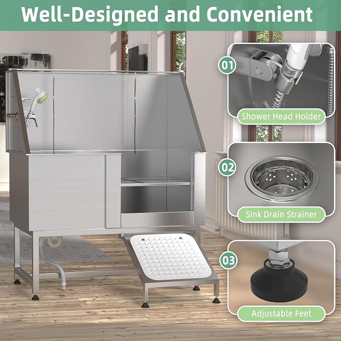 Professional Stainless Steel Dog Washing Station - Image 5
