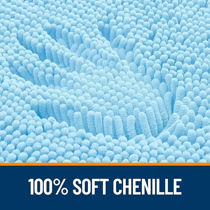 OLANLY Bathroom Rugs 59x20, Extra Soft Absorbent Chenille Bath Rugs, Rubber - Image 3