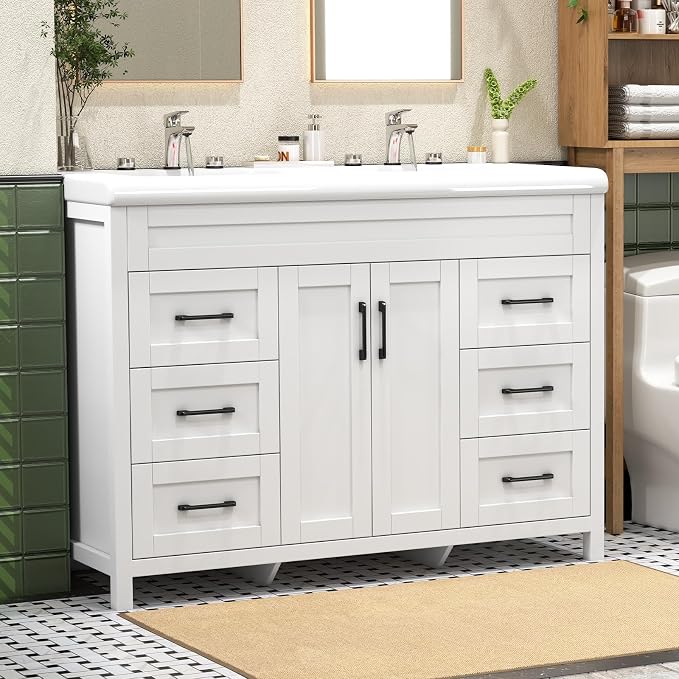 48 Inch Bathroom Vanity with Sink, Bathroom Vanity Cabinet with Doulble Sink - Image 8