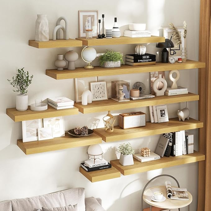 30 Inch Floating Shelves for Wall Set of 2, Easy Install Engineered Wood - Image 2