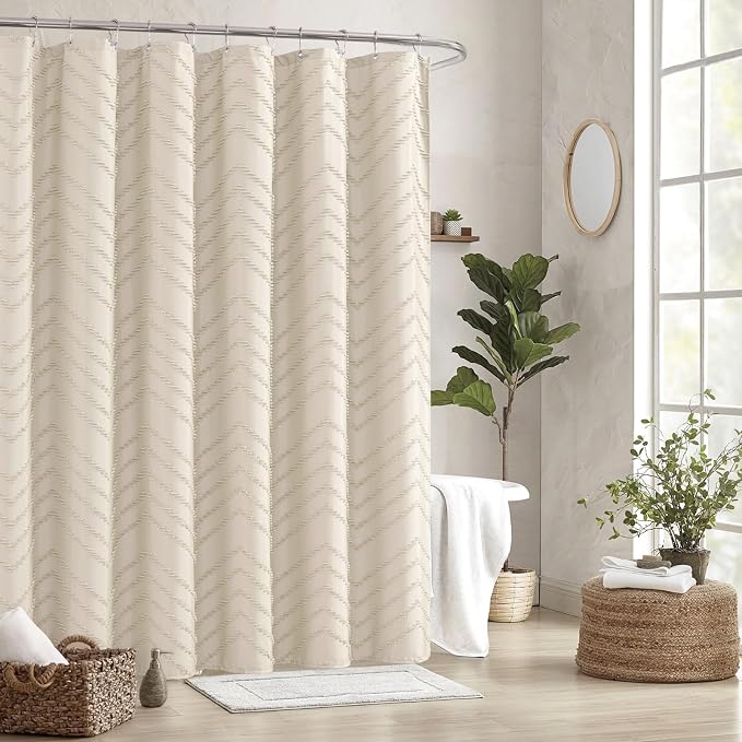 96inch Extra Long Beige Shower Curtain Modern Farmhouse Shower Curtain Bohemian - Image 8