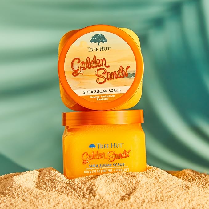 Tree Hut Golden Sands Shea Sugar Scrub, Exfoliating, Hydrating & Moisturizing - Image 3