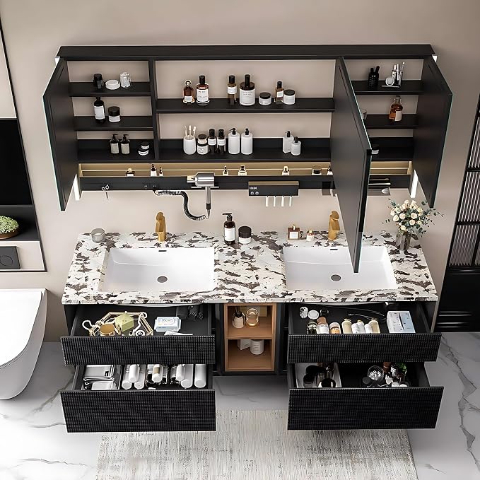 Double Sink Bathroom Vanity Set - Image 2