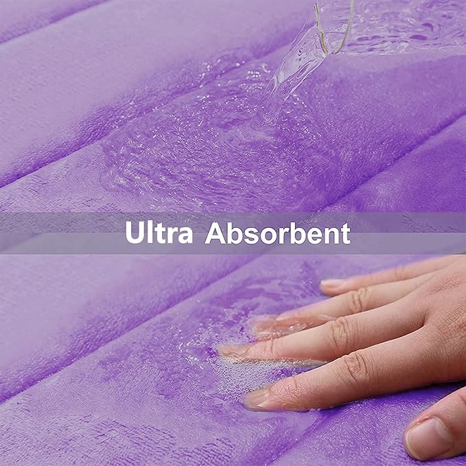 Buganda Memory Foam Bath Mat, Ultra Soft and Non-Slip Bathroom Rugs, Water - Image 4