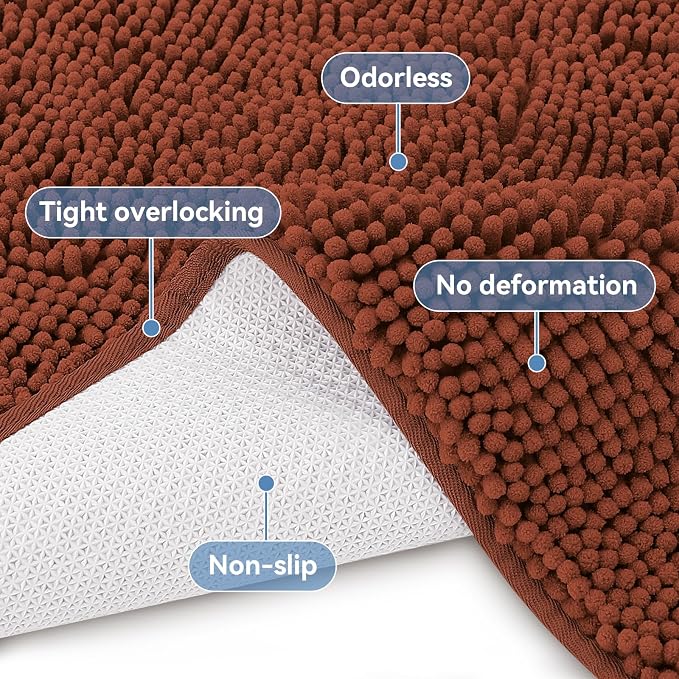 Bcoimo 44"×24" Absorbent Bath Mat, Non-Slip - Image 4