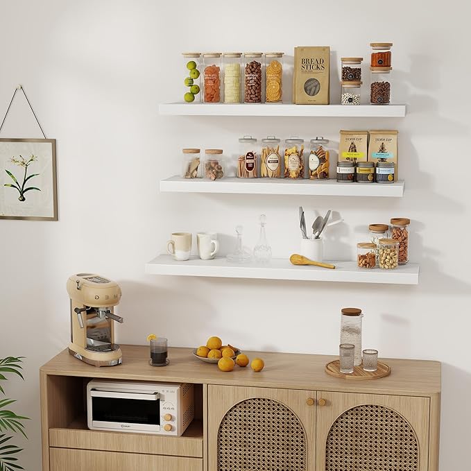 White Floating Shelves Wall Shelf 40 Inch, 8 Inch Deep Floating Shelf - Image 6