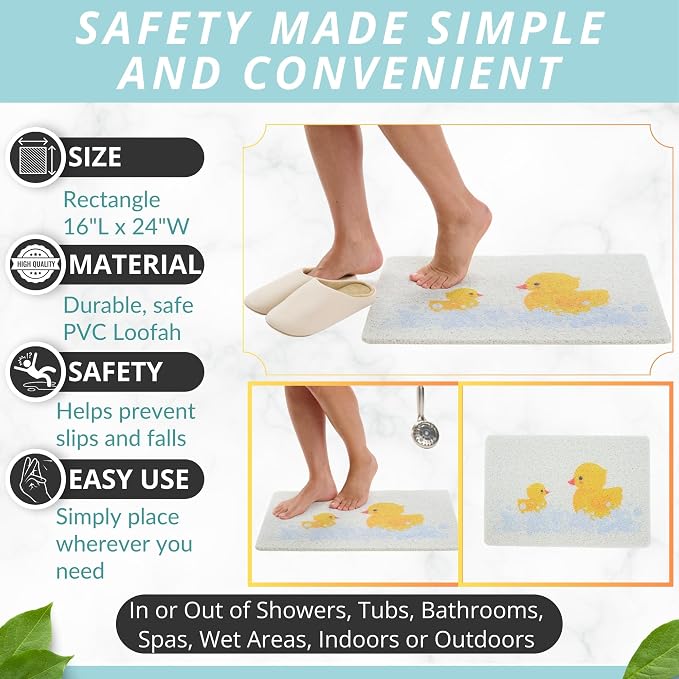 ENKOSI Loofah Non-Slip Shower and Bath Mat - Image 3