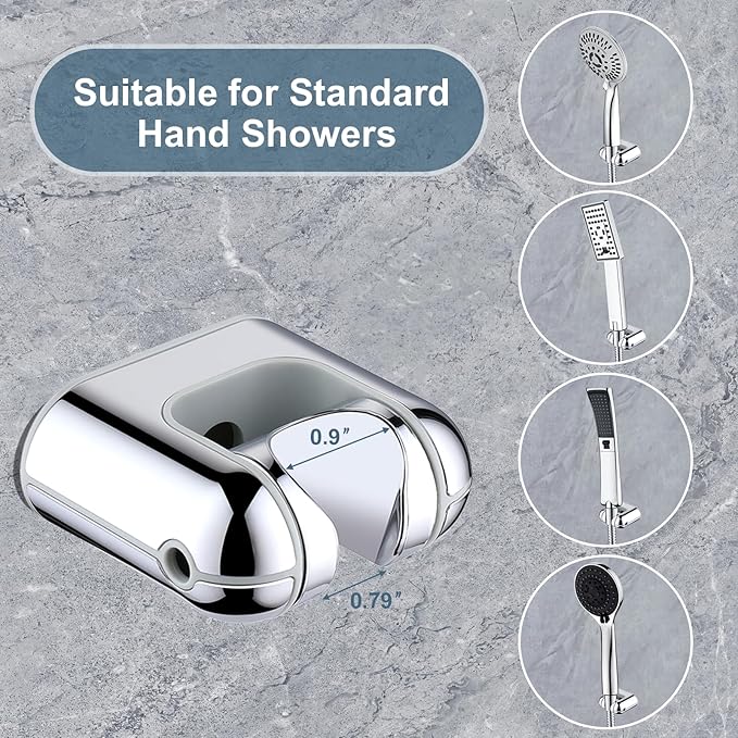 BRIGHT SHOWERS Shower Head Holder Wall Mount, Adjustable Handheld Shower Wand - Image 6