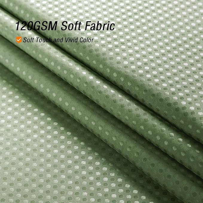 Gibelle Long Shower Curtain 72 x 78, Tall Sage Green Ombre, Waffle Weave Fabric - Image 3