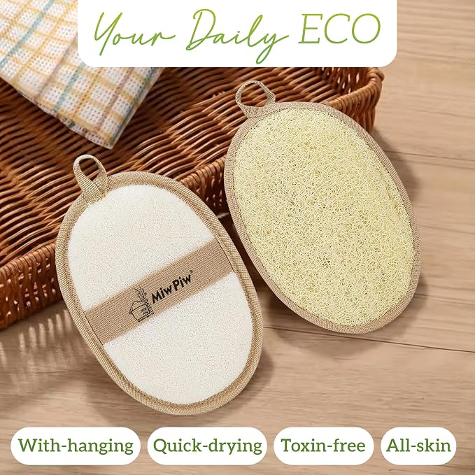 Natural Loofah Exfoliating Body Scrubber, Loofah Bath Sponge, Luffa - Image 2