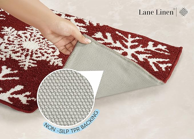 LANE LINEN Snowflake Premium Christmas Bath Rug Set 2 Piece, Extra Soft & - Image 5