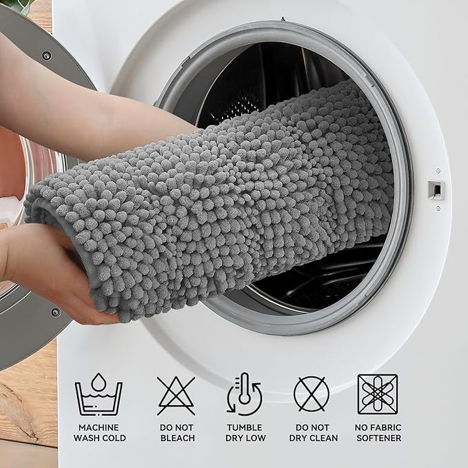 Bcoimo 30"×20" Chenille Bath Mat – Non-Slip - Image 6