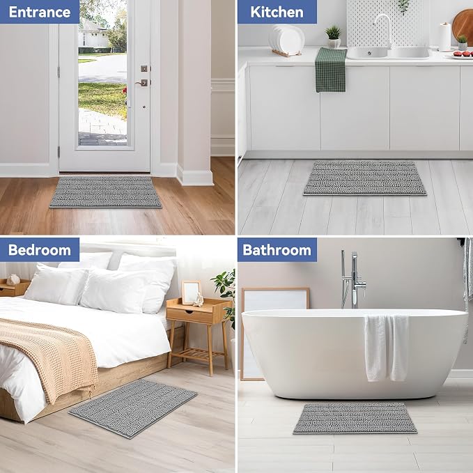 Bcoimo 30"×20" Chenille Bath Mat – Non-Slip - Image 7