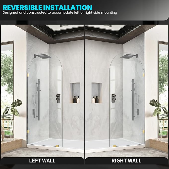 36" W ×78" H Shower Glass Panel, Glass Shower Door Single Panel - Image 7