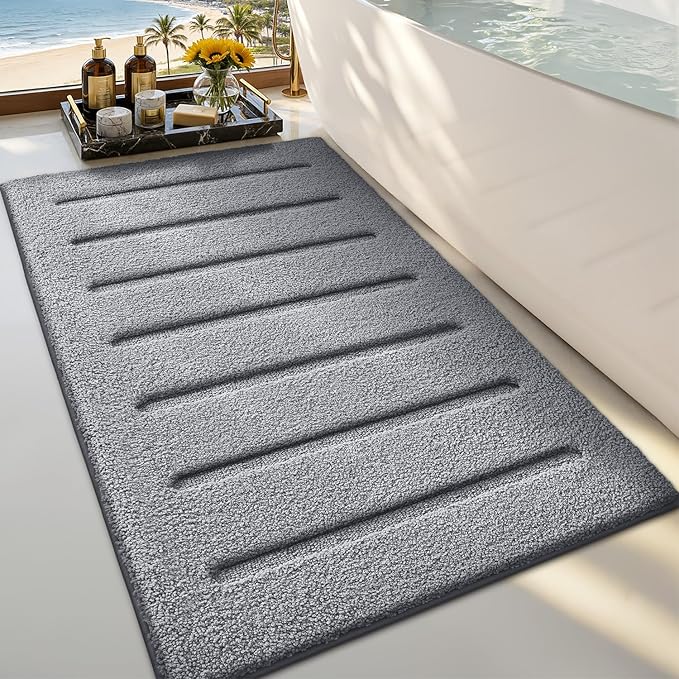 LUMI Soft Absorbent Bathroom Rugs, Non Slip Bath Mats by LUMI