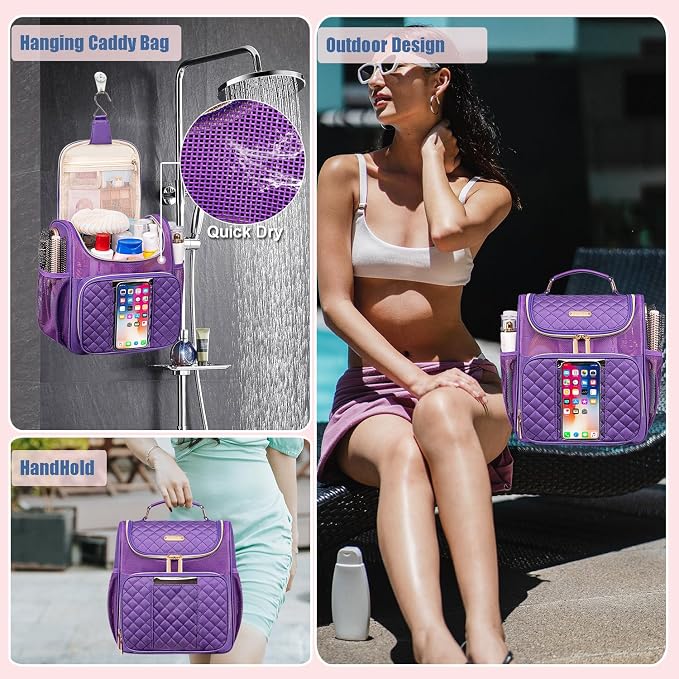 Large Toiletry Bag for Women Men, Portable Shower Caddy For College Dorms - Image 7