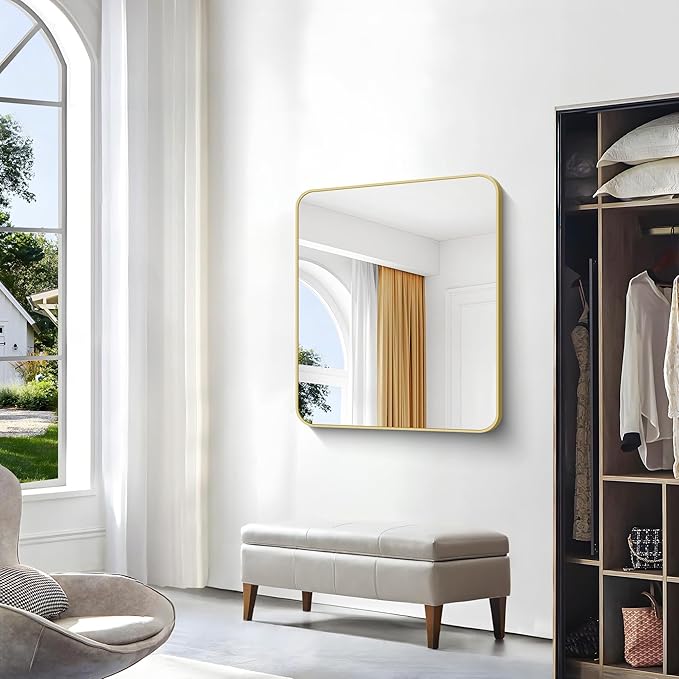 Gold Bathroom Mirror, 30x36 inch Wall Mirror - Image 4