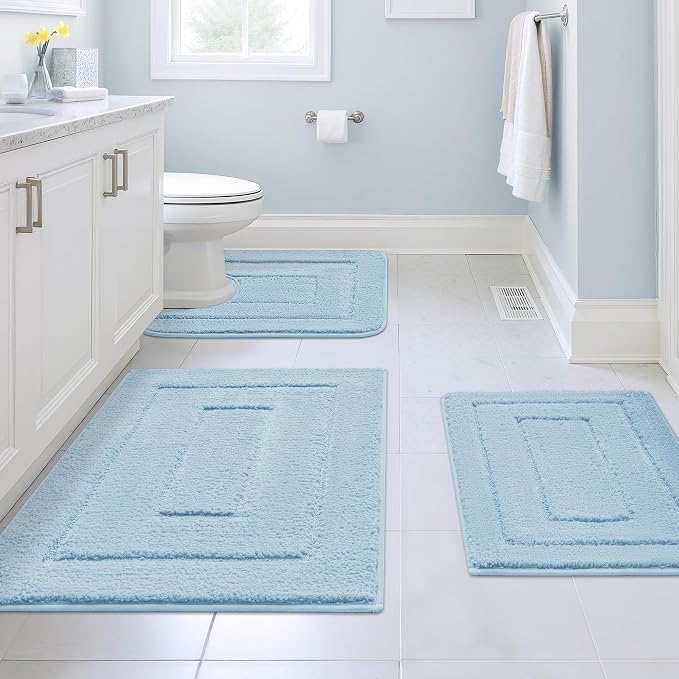 GRANNY SAYS Bathroom Rugs Sets 3 Piece, Soft Absorbent Microfiber Bath Mats by GRANNYSAYS