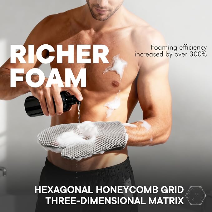 Bath Mitt - Exfoliating Glove, Honeycomb Body Scrubber, Massage Body Scrub - Image 5