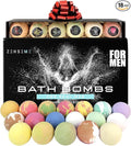 Bath Bombs for Men, Gift Set of 18 Scented Organic Handmade Bath Bombs of 2.5 oz by Zenseme