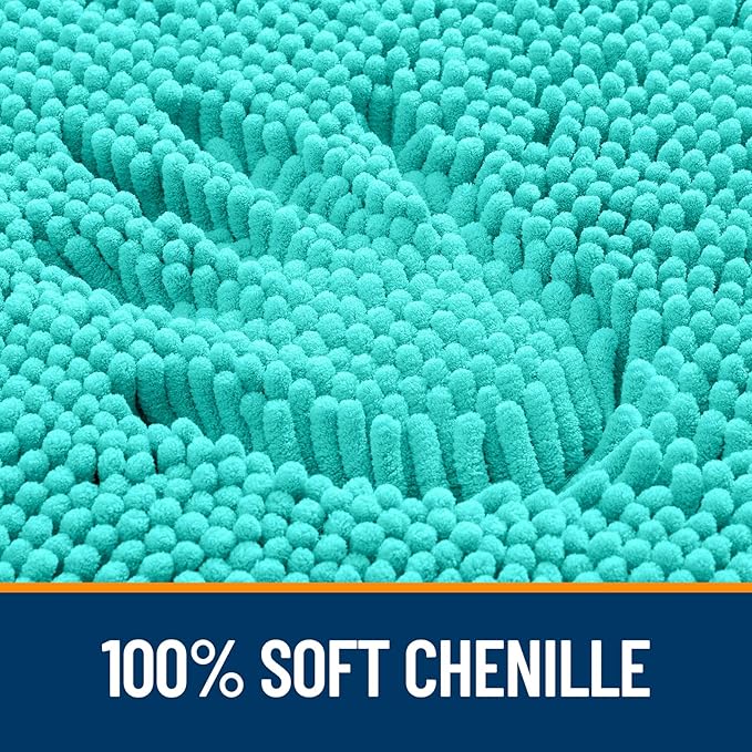OLANLY Bathroom Rugs 36x24, Extra Soft Absorbent Chenille Bath Rugs, Rubber - Image 3