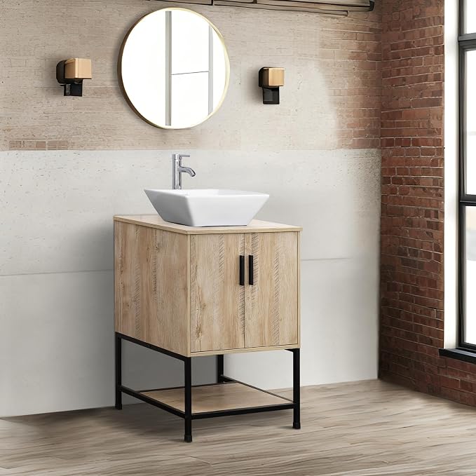 UEV 24" Bathroom Vanity, Oak Color Bathroom Vanity Set - Image 3