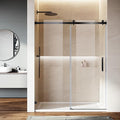 Frameless Sliding Shower Door, Matte Black Finish by SL4U