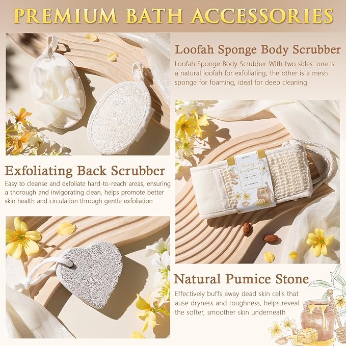 Christmas Birthday Gifts for Women, Honey & Almond Milk Relaxing Spa Gift - Image 6