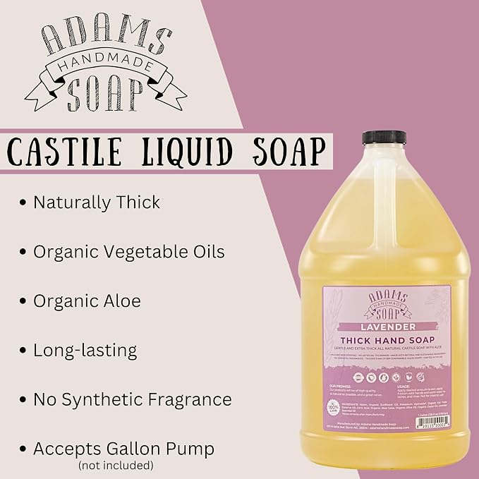 Adams Handmade Soap Thick Organic Castile Liquid Hand Soap 1 Gallon Refill - Image 3