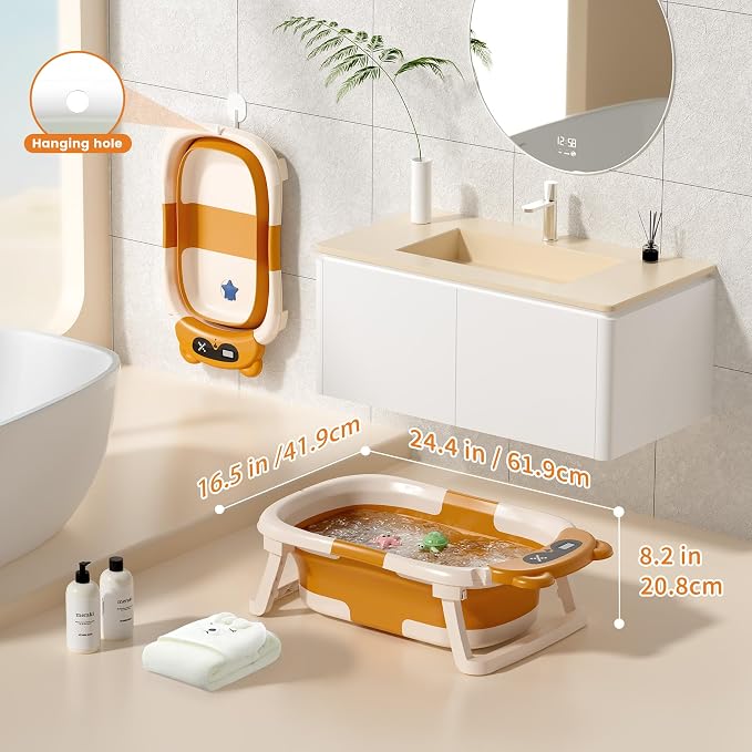 Collapsible Baby Bathtub for Newborn to Toddler - Image 4