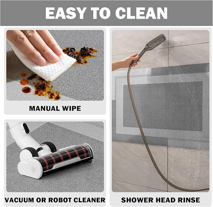 Non Slip Bath Mat, Rubber Backing Ultra Thin Bathroom Rugs Fit Under Door Quick - Image 7