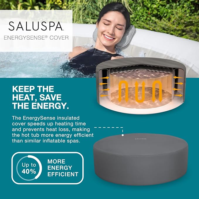 Bestway SaluSpa Hollywood EnergySense Luxe AirJet Round Inflatable 4 to 6 Adult - Image 5