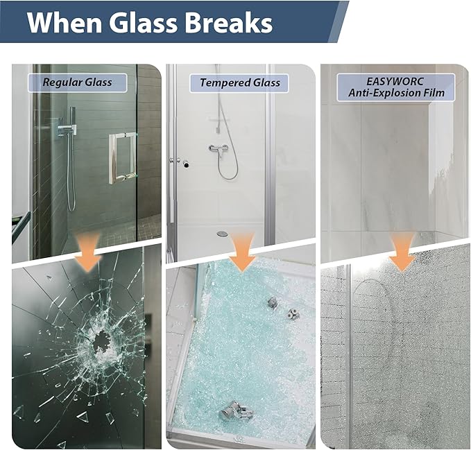 Frameless Shower Door, 49-54" W x 76" H Sliding Glass Shower Door, 1/4''(6mm - Image 3