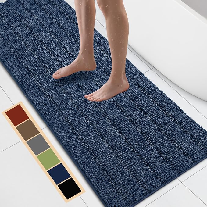 Bcoimo 70"×24" Chenille Bath Mat – Non-Slip by Bcoimo