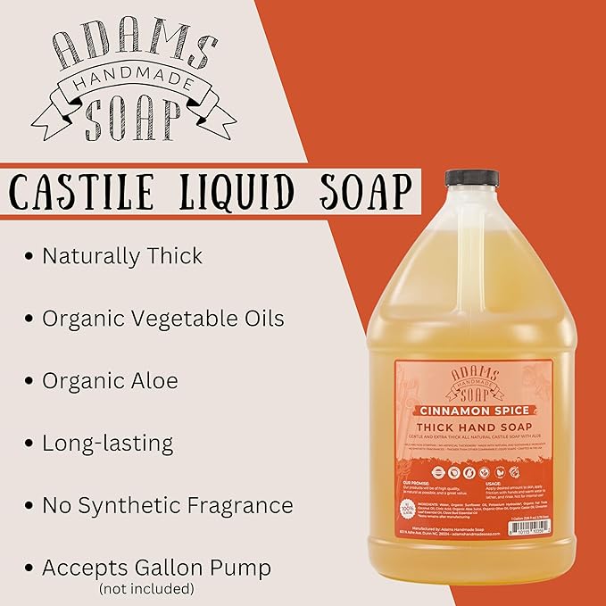 Adams Handmade Soap Thick Organic Castile Liquid Hand Soap 1 Gallon Refill - Image 3