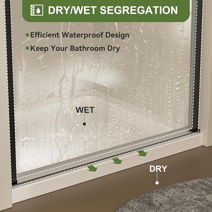 Frameless Pivot Shower Door 27-28" W x 72" H, Pivot Swing Shower Glass Door - Image 4