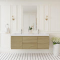 60-Inch Floating Bathroom Vanity, Modern Wall-Mounted Bathroom Storage Vanity by DOPERFE