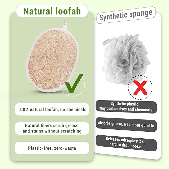 Vietnamese Natural Loofah Exfoliating Body Scrubber Pads, 100% Plant-Based - Image 2