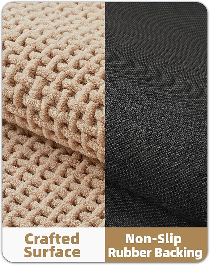 Color&Geometry Rubber Backed Waffle Bath Mat Non Slip Machine Washable Bathroom - Image 5