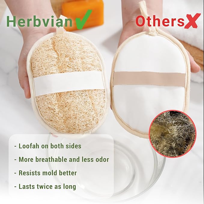 Vietnamese Natural Loofah Exfoliating Body Scrubber Pads, 100% Plant-Based - Image 4