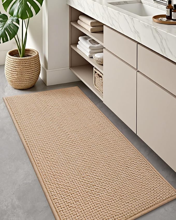Color&Geometry Rubber Backed Waffle Bath Mat Non Slip Machine Washable Bathroom by COLORG
