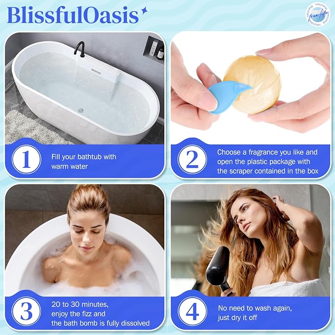BlissfulOasis Bath Bombs Set, Mother's Day, Valentine's Day Present Giving - Image 6