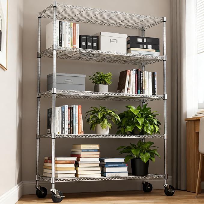 5 Tiers Shelf 1750 lbs Steel Storage Shelving Utility Shelving Unit Steel - Image 2